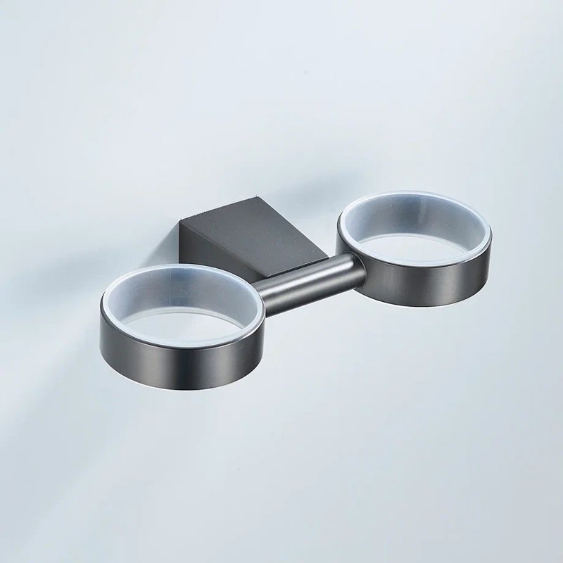 Стакан для ванной комнаты двойной Shevanik SG5722T, оружейная сталь