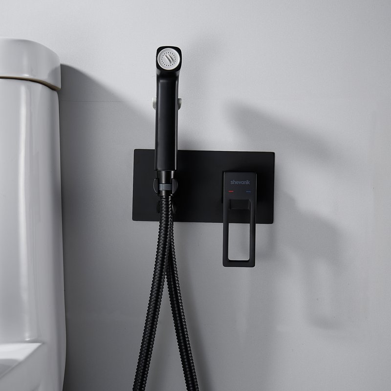 Гигиенический душ со смесителем Shevanik S6805T-1, оружейная сталь