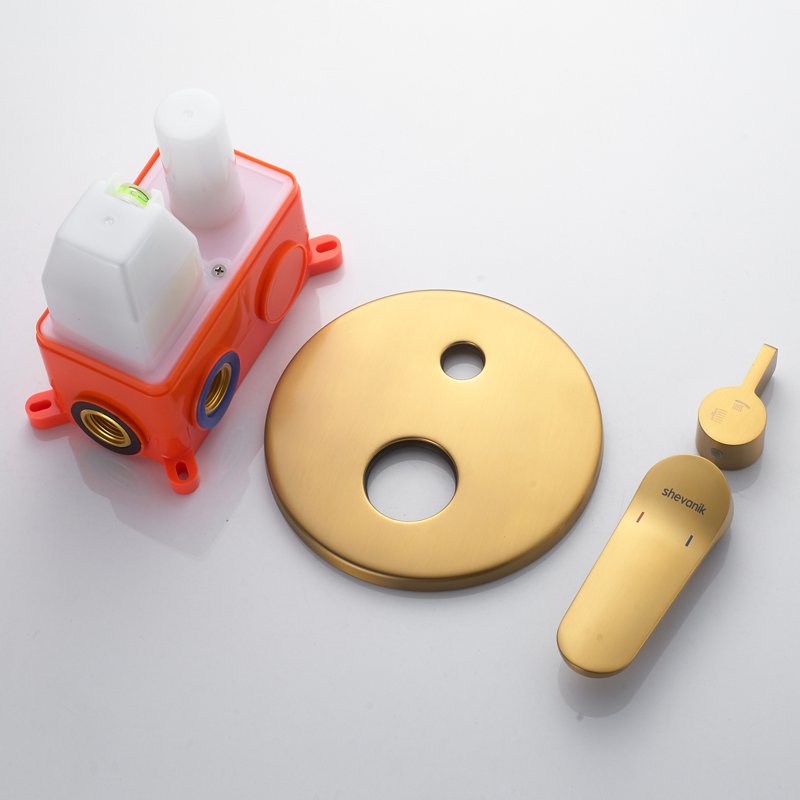 Душевая система встраиваемая Shevanik S4335G, золотой сатин