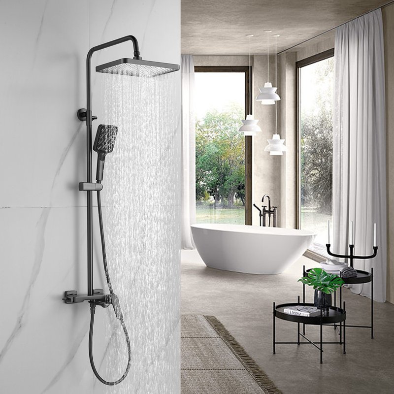 Душевая система Shevanik S8236T, оружейная сталь