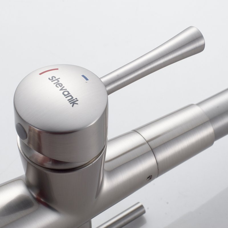 Смеситель для кухни с подключением фильтра Shevanik S428L, сатин