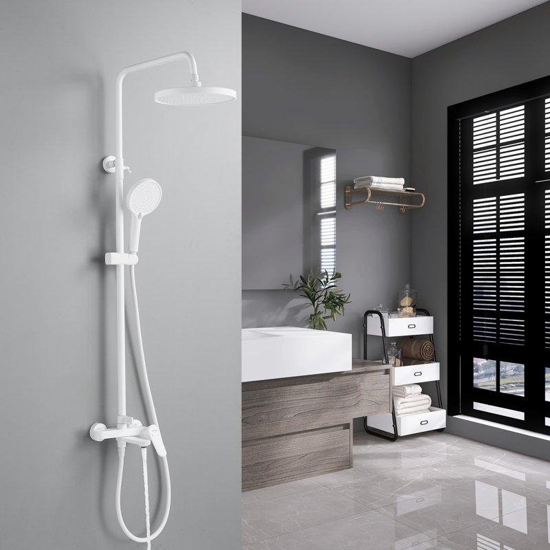 Душевая система Shevanik S8336T, оружейная сталь