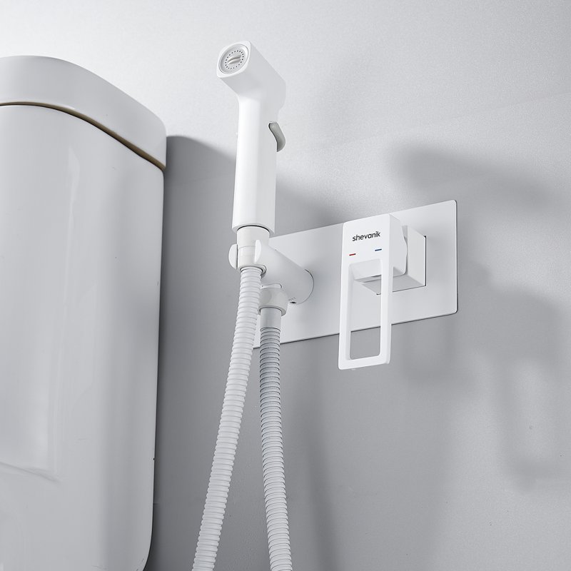 Гигиенический душ со смесителем Shevanik S6805С-1, белый