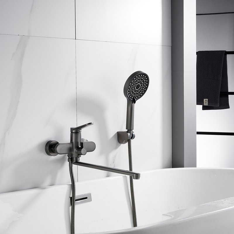 Смеситель для ванны Shevanik S4322T, оружейная сталь