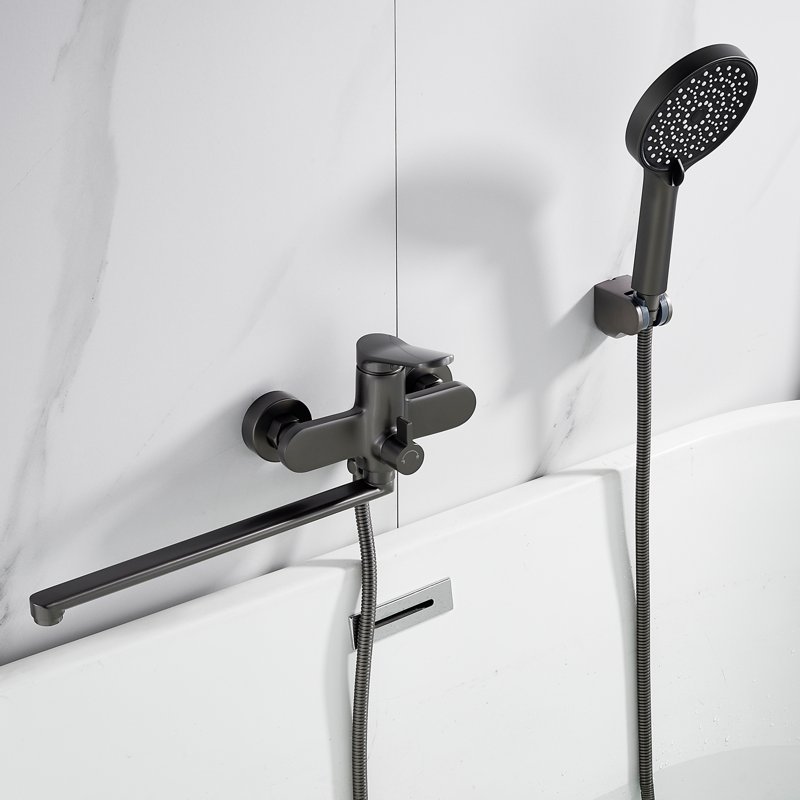 Смеситель для ванны Shevanik S4322T, оружейная сталь