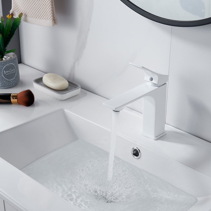 Смеситель для раковины Shevanik S6101C, белый