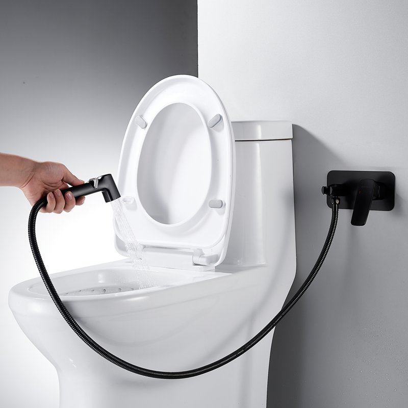 Гигиенический душ со смесителем Shevanik S8505T-1, оружейная сталь