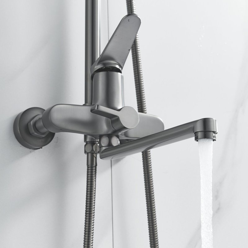 Душевая система Shevanik S7036H, черный