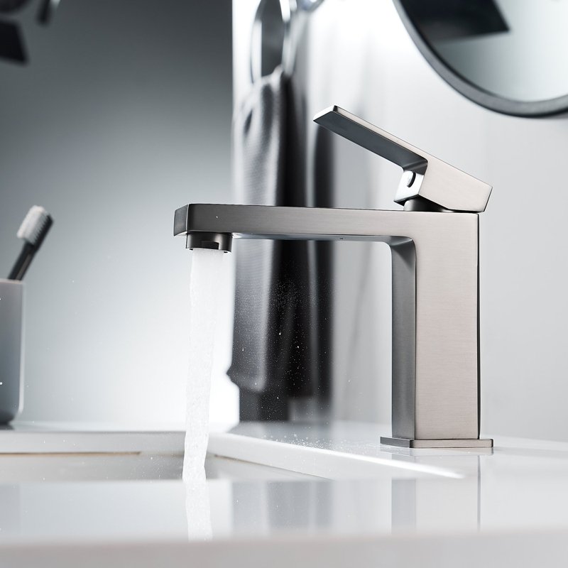 Смеситель для раковины Shevanik S9601T, оружейная сталь