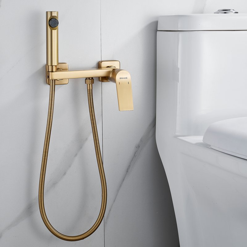 Гигиенический душ со смесителем Shevanik S4005T-1, оружейная сталь