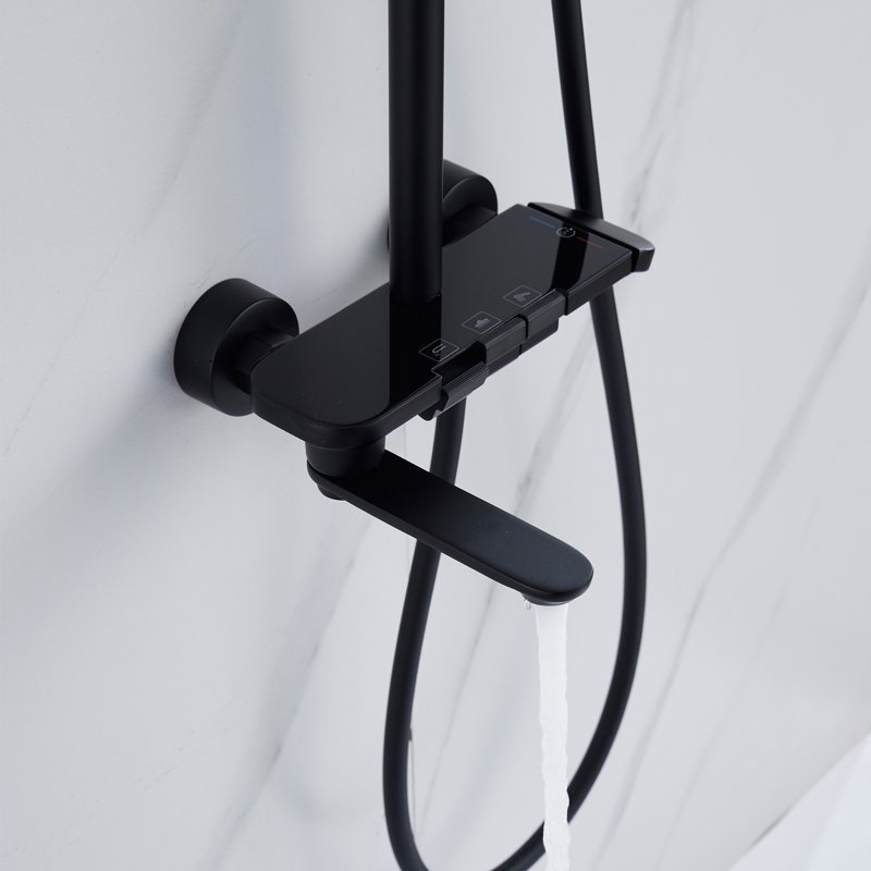 Душевая система Shevanik S9636H, черный