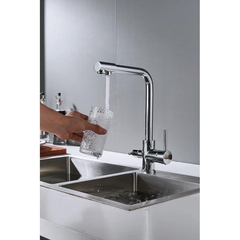 Смеситель для кухни с подключением фильтра Shevanik S328, хром