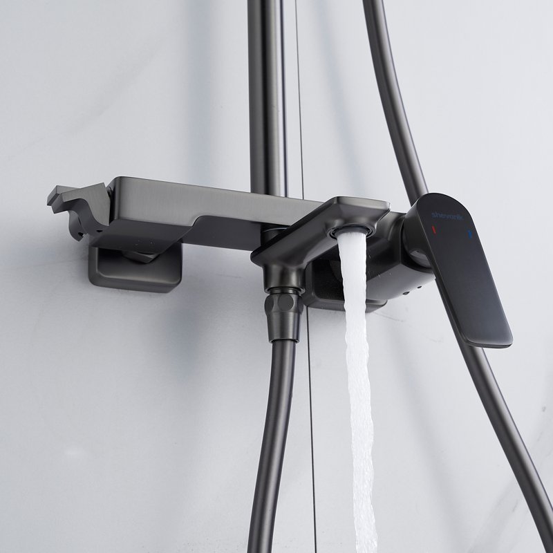 Душевая система Shevanik S8236T, оружейная сталь