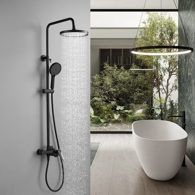 Душевая система Shevanik S8436H, черный