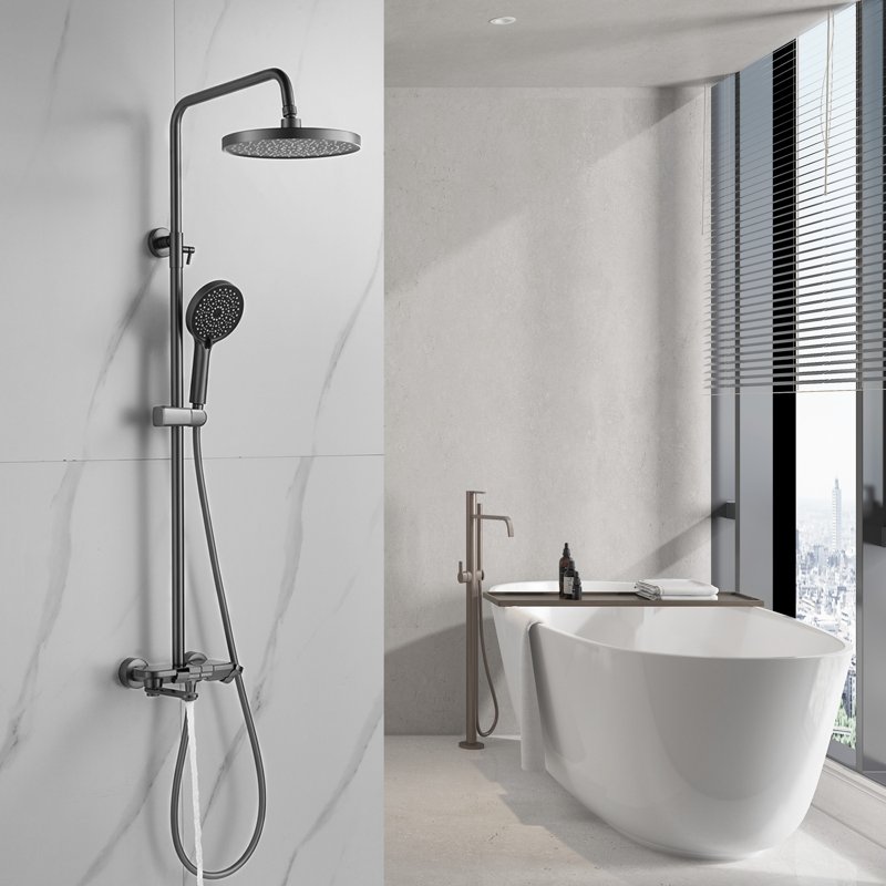 Душевая система Shevanik S9636T, оружейная сталь