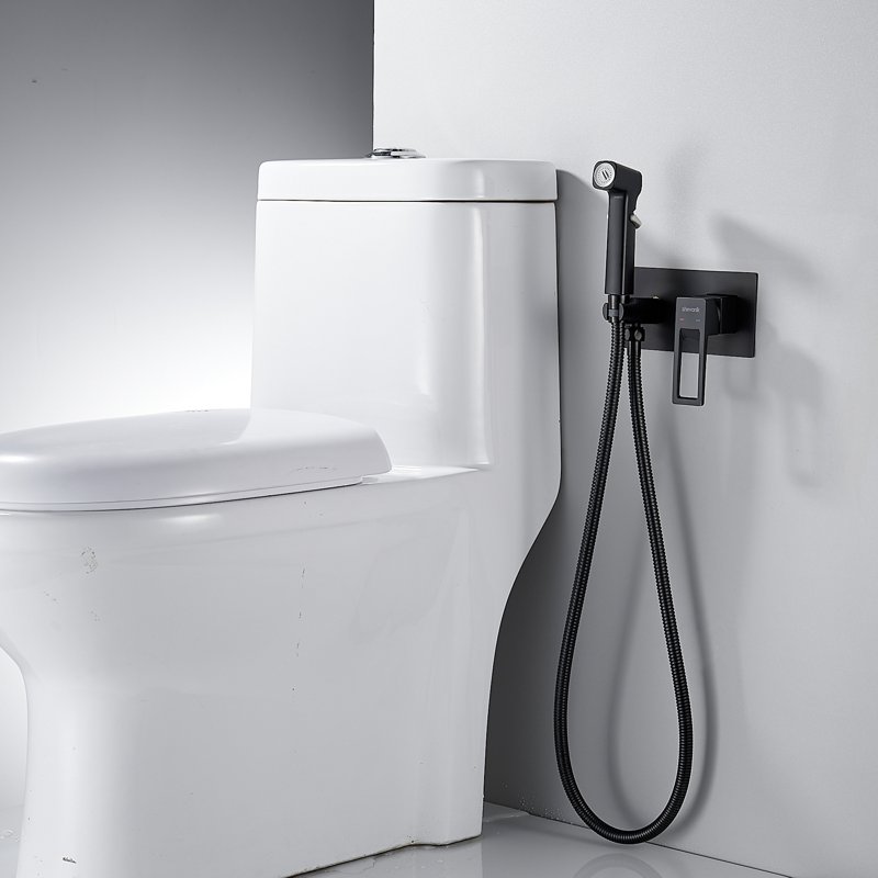 Гигиенический душ со смесителем Shevanik S6805T-1, оружейная сталь