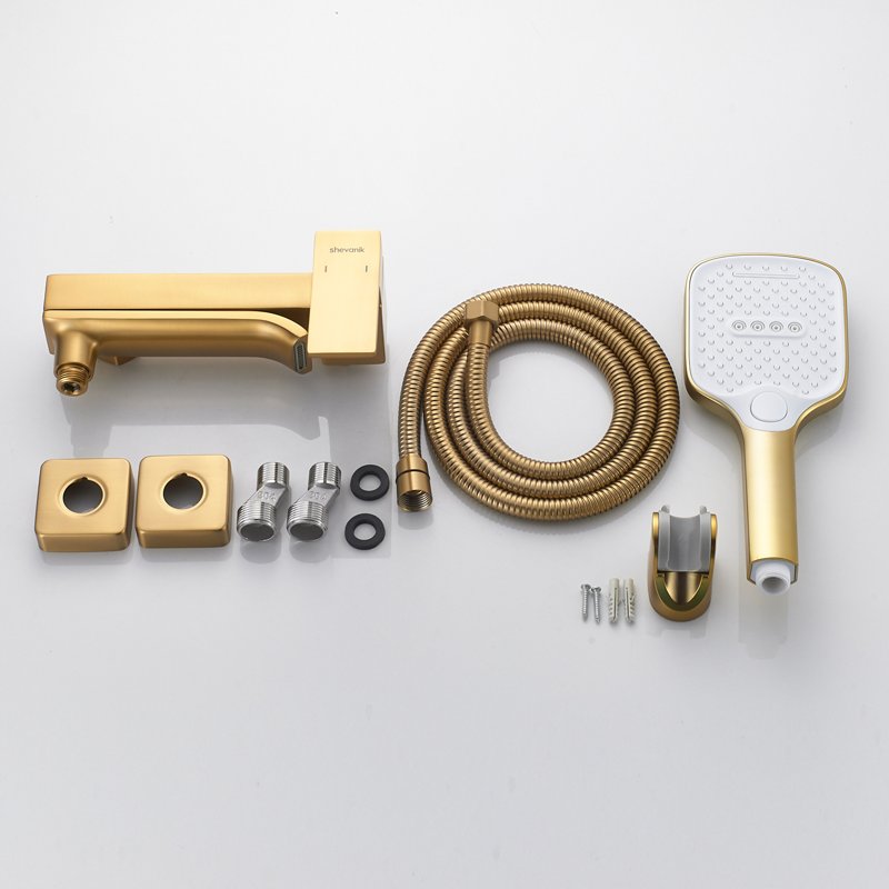 Смеситель для ванны Shevanik S4002G, золотой сатин