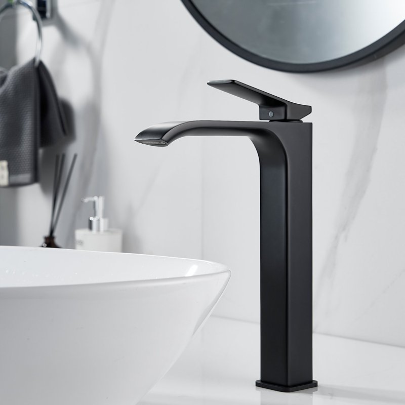 Смеситель для раковины высокий Shevanik S4011H, черный