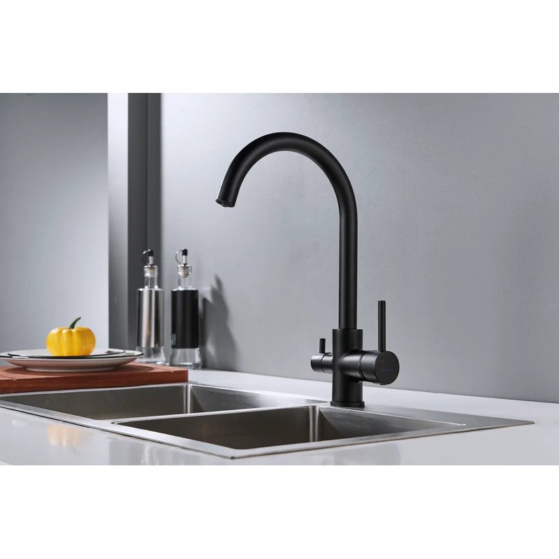 Смеситель для кухни с подключением фильтра Shevanik S128H, черный