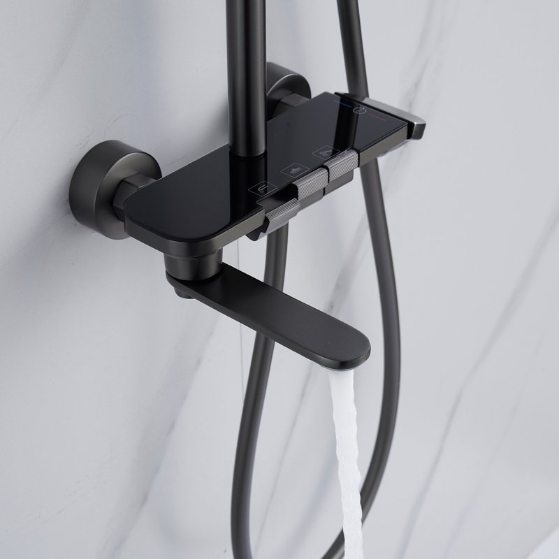 Душевая система Shevanik S9636T, оружейная сталь