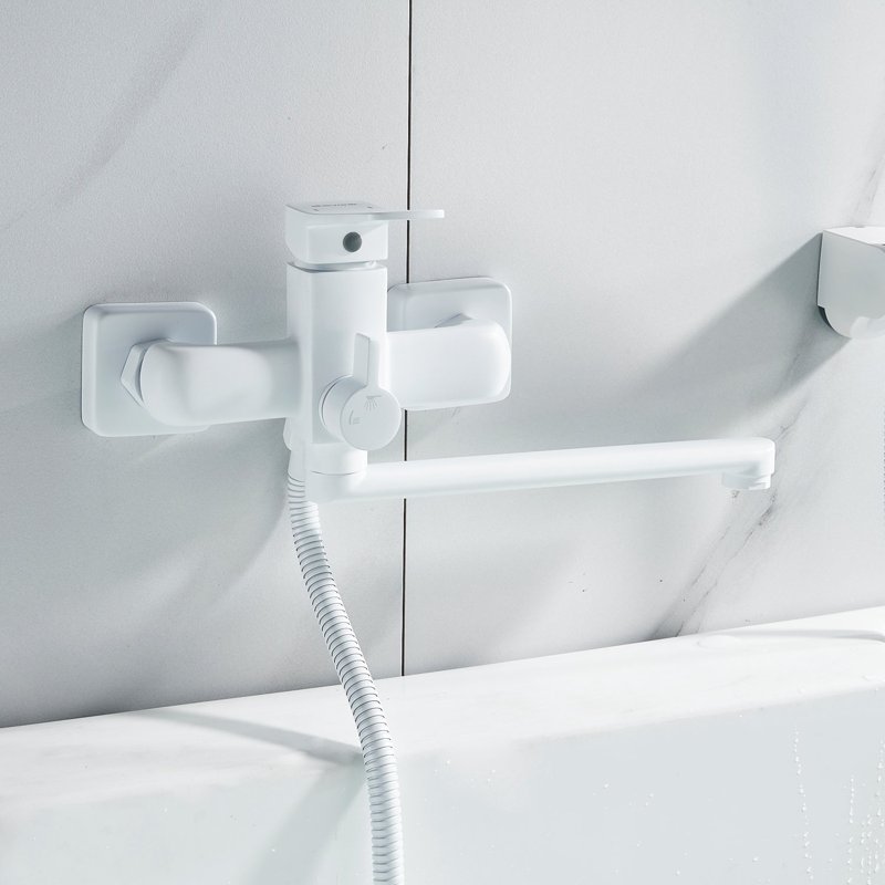 Смеситель для ванны Shevanik S9902C, белый