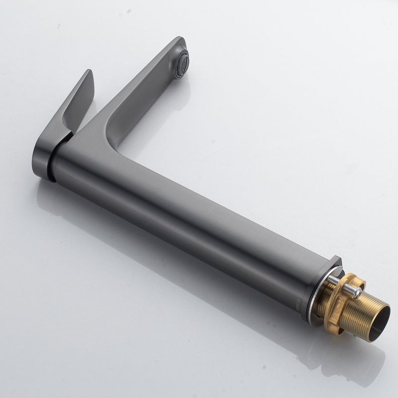 Смеситель для раковины высокий Shevanik S4211T, оружейная сталь