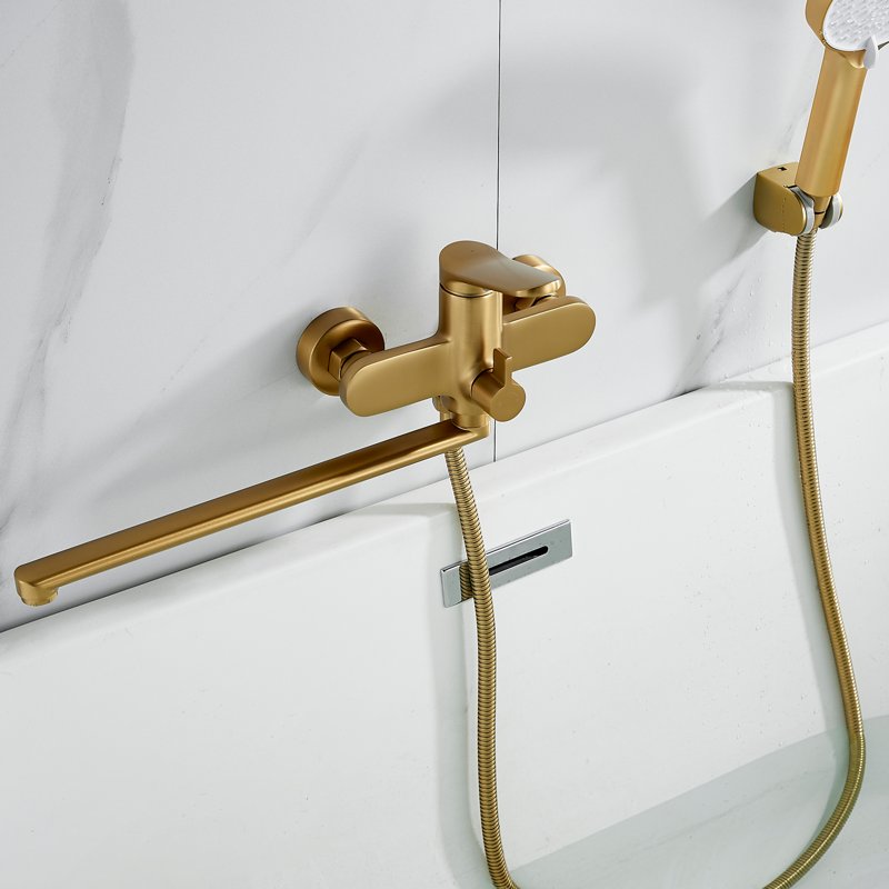 Смеситель для ванны Shevanik S4322G, золотой сатин