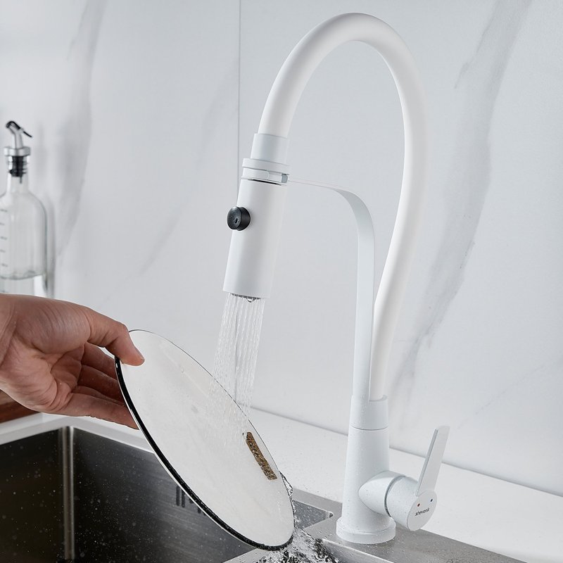 Смеситель для кухни с гибким изливом и режимом 