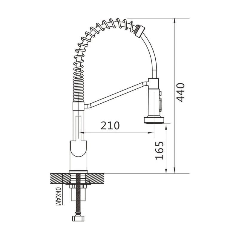 Смеситель для кухни с гибким изливом Shevanik S963L, сатин