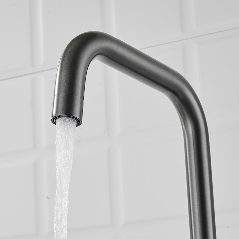 Смеситель для кухни с подключением фильтра Shevanik S528T, оружейная сталь