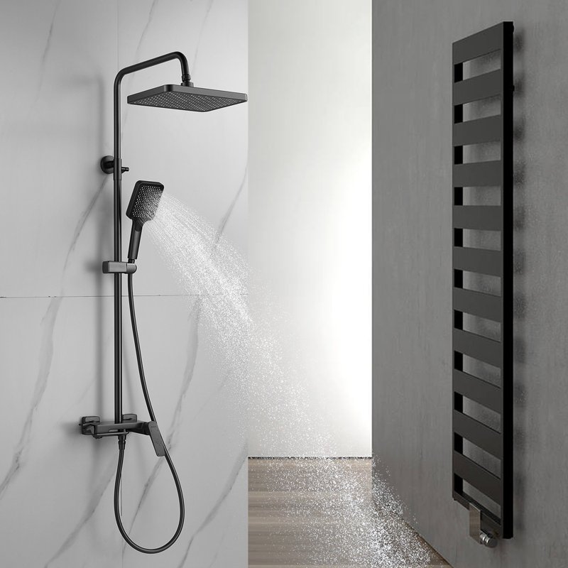 Душевая система Shevanik S8236T, оружейная сталь