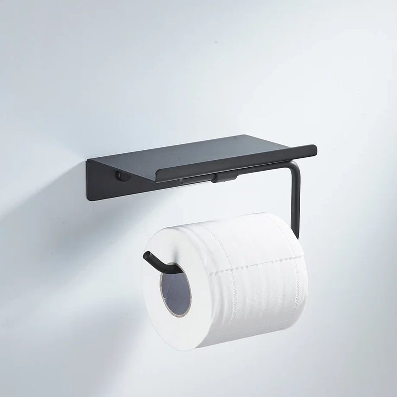 Держатель для туалетной бумаги с полочкой Shevanik SG5705H-1, черный