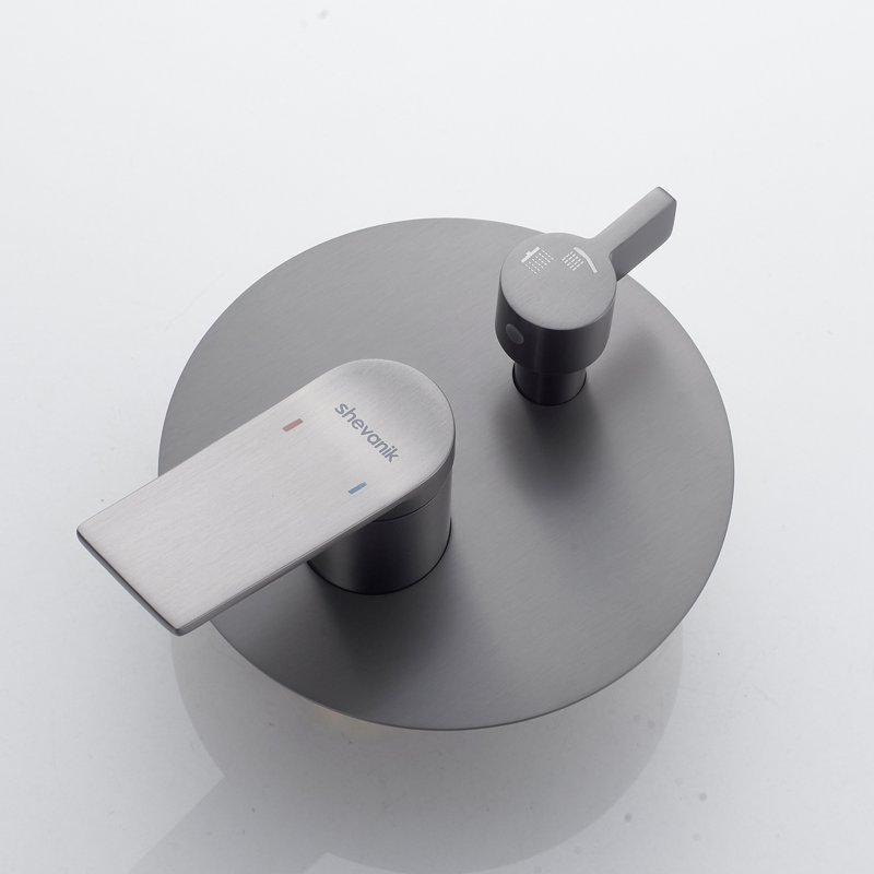 Душевая система встраиваемая Shevanik S4135T, оружейная сталь