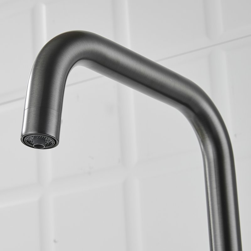 Смеситель для кухни с подключением фильтра Shevanik S528T, оружейная сталь