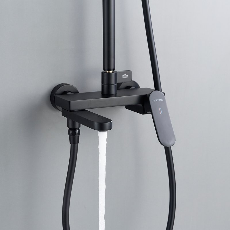 Душевая система Shevanik S8836H, черный