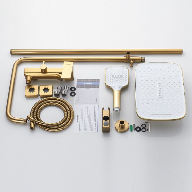 Душевая система Shevanik S8536T, оружейная сталь