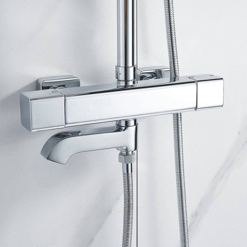 Душевая система Shevanik S7036T, оружейная сталь