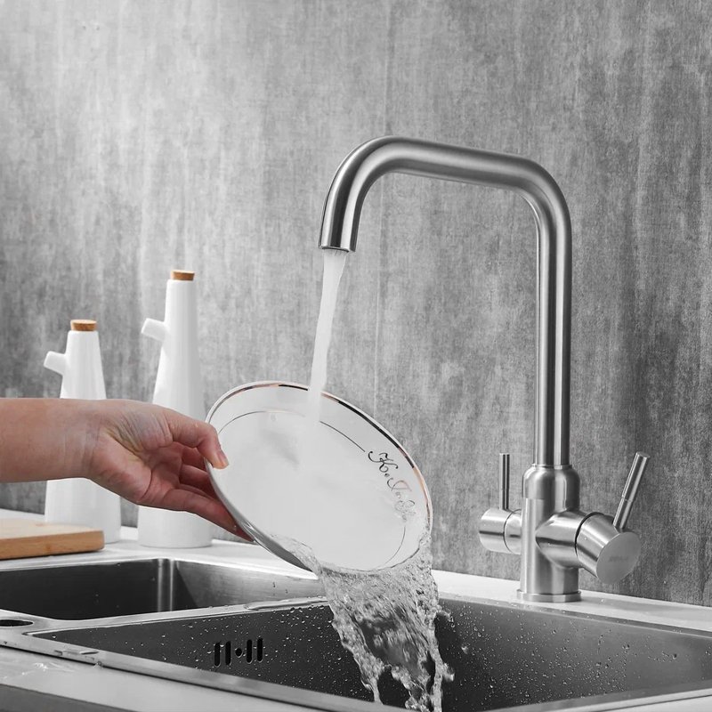 Смеситель для кухни с подключением фильтра Shevanik S268B, сатин