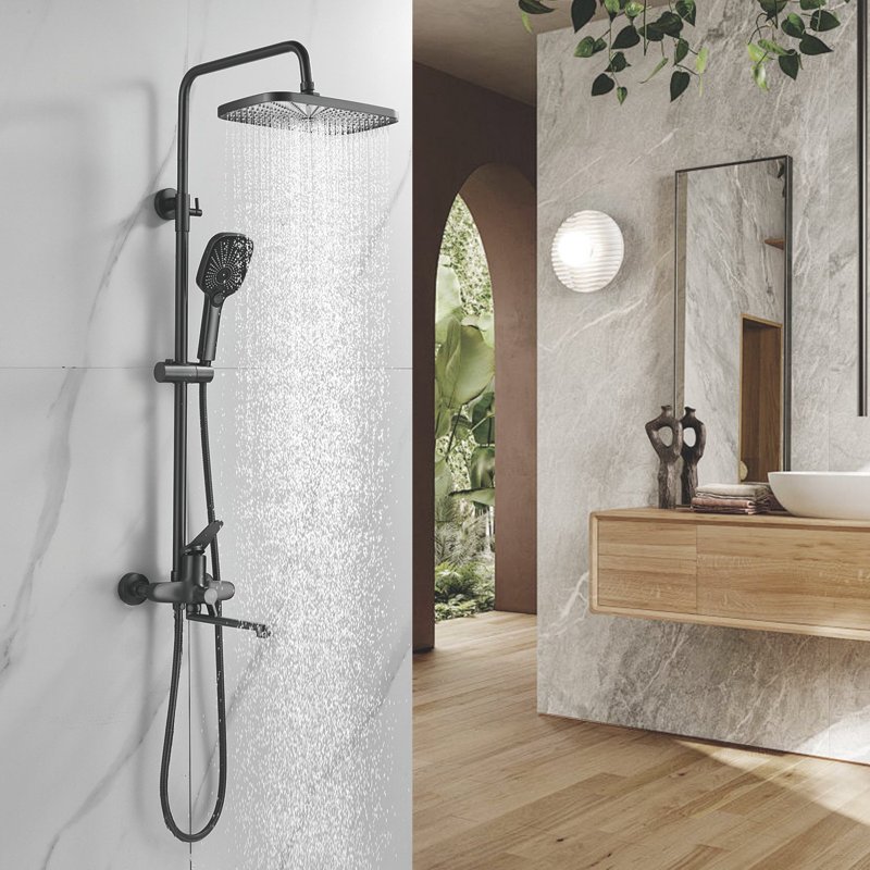 Душевая система Shevanik S7036H, черный