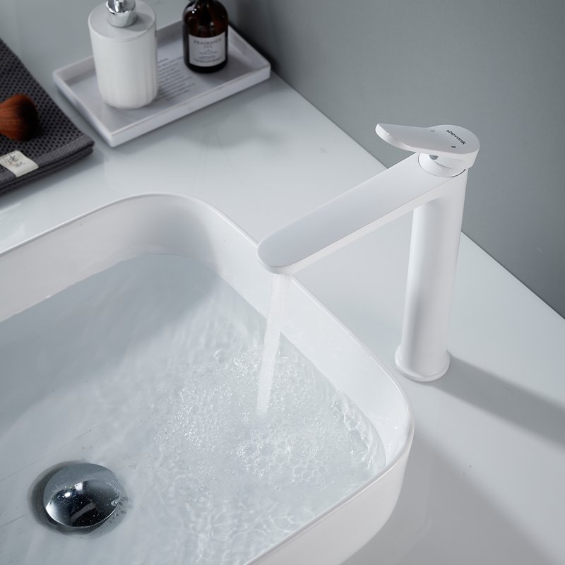 Смеситель для раковины высокий Shevanik S4311C, белый