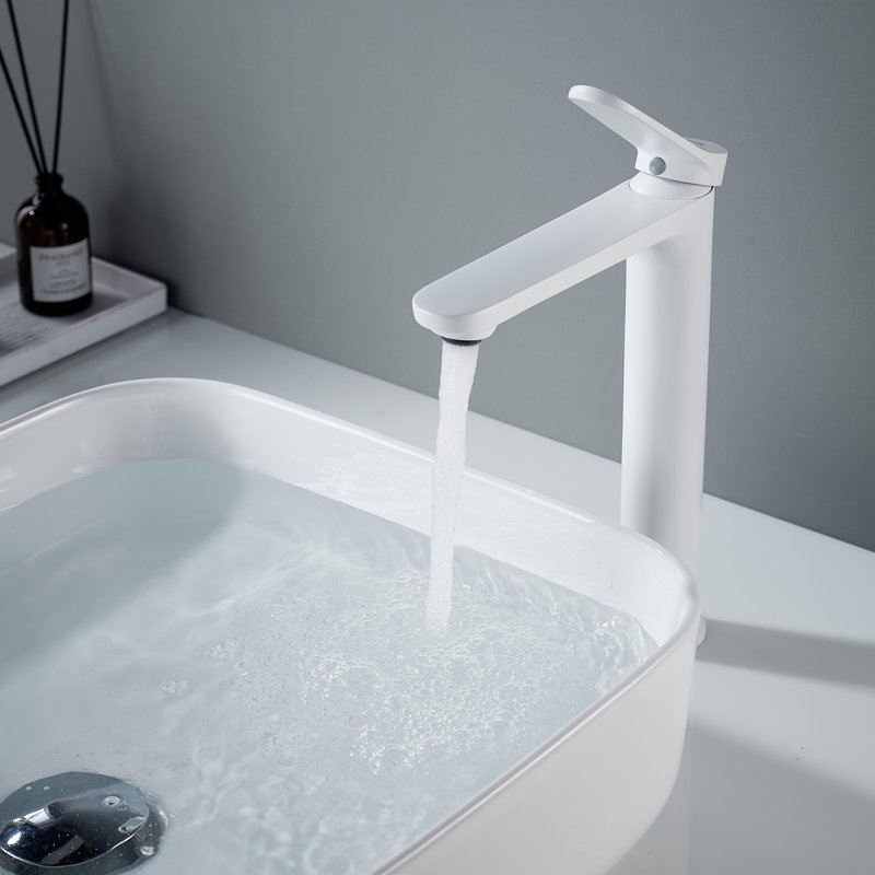 Смеситель для раковины высокий Shevanik S4311C, белый