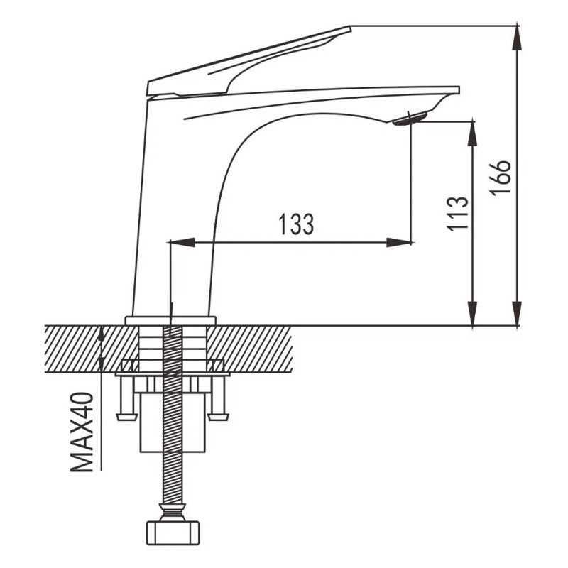 Смеситель для раковины Shevanik S9101H, черный