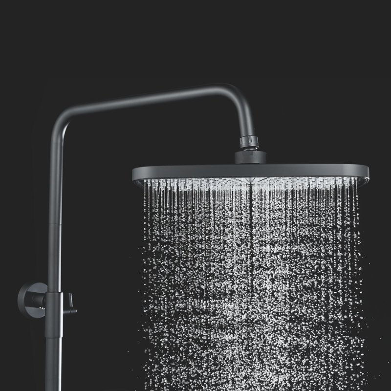 Душевая система Shevanik S6836T, оружейная сталь