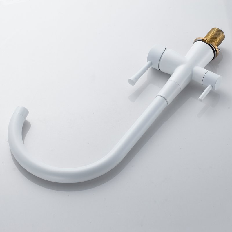 Смеситель для кухни с подключением фильтра Shevanik S428C, белый