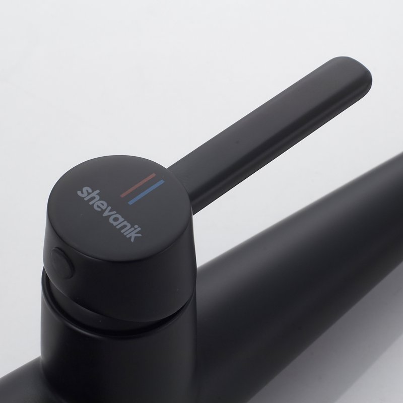 Смеситель для кухни с выдвижным изливом Shevanik S363H, черный