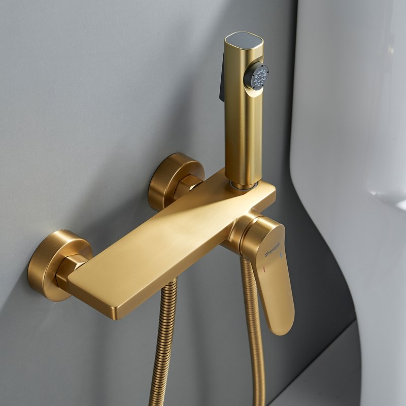 Гигиенический душ со смесителем Shevanik S9605T-1, оружейная сталь