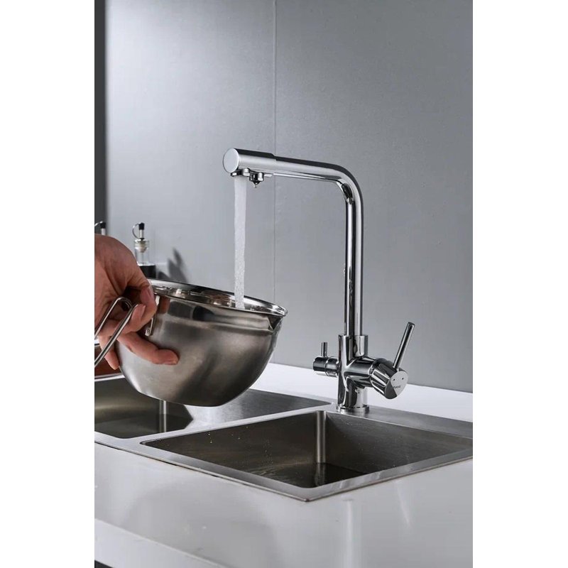 Смеситель для кухни с подключением фильтра Shevanik S328, хром