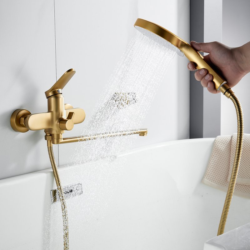 Смеситель для ванны Shevanik S4322G, золотой сатин