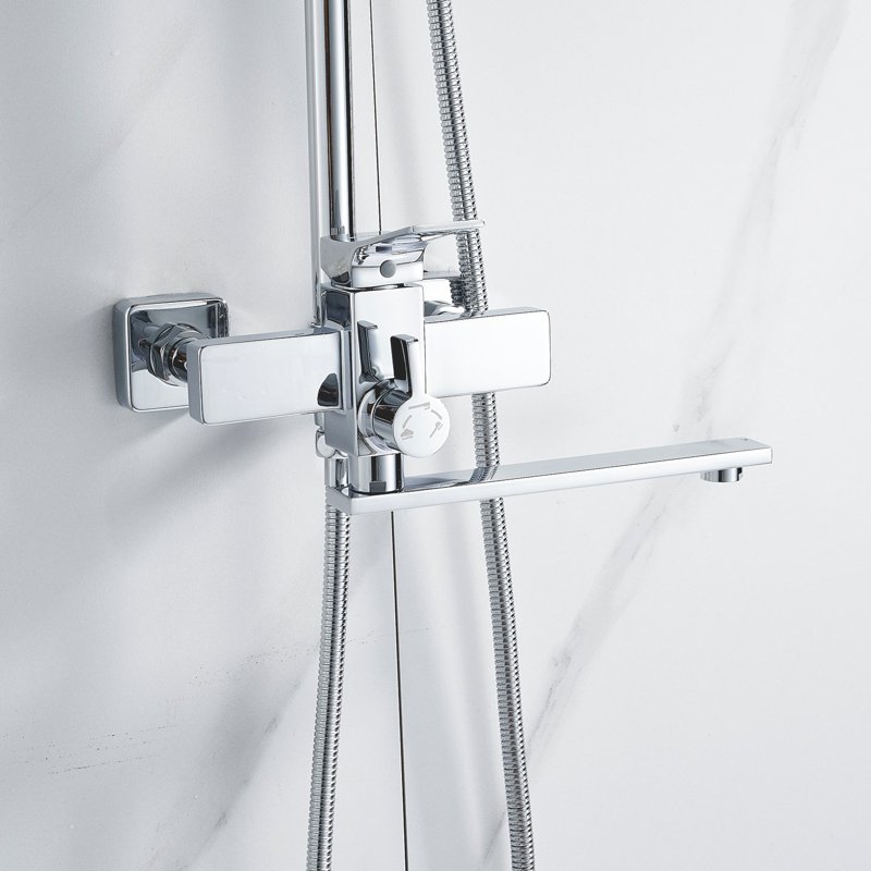 Душевая система Shevanik S6036H, черный/хром