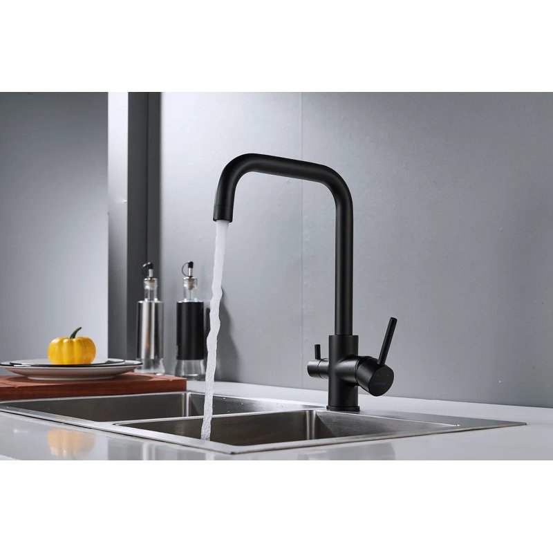 Смеситель для кухни с подключением фильтра Shevanik S228H, черный